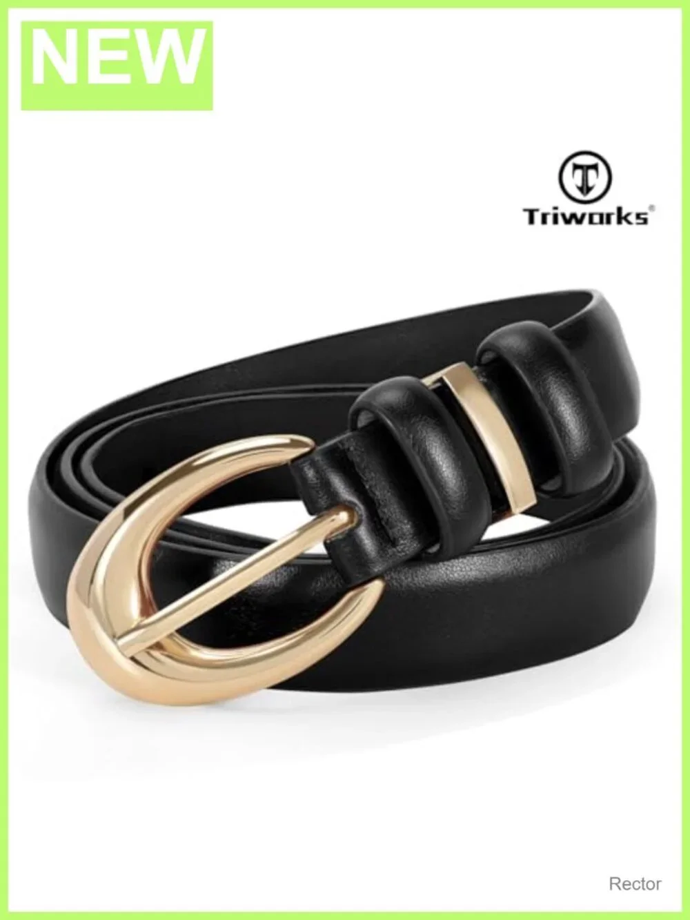 2 Pack Faux Leather Belt for Women with Gold Buckle Skinny Jeans Pants